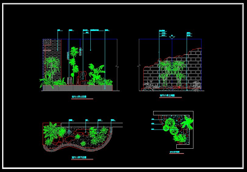 ★景觀設計Autocad模板 景觀園藝配置 景觀流水設計 景觀配景 景觀施工圖 景觀園藝 景觀植栽