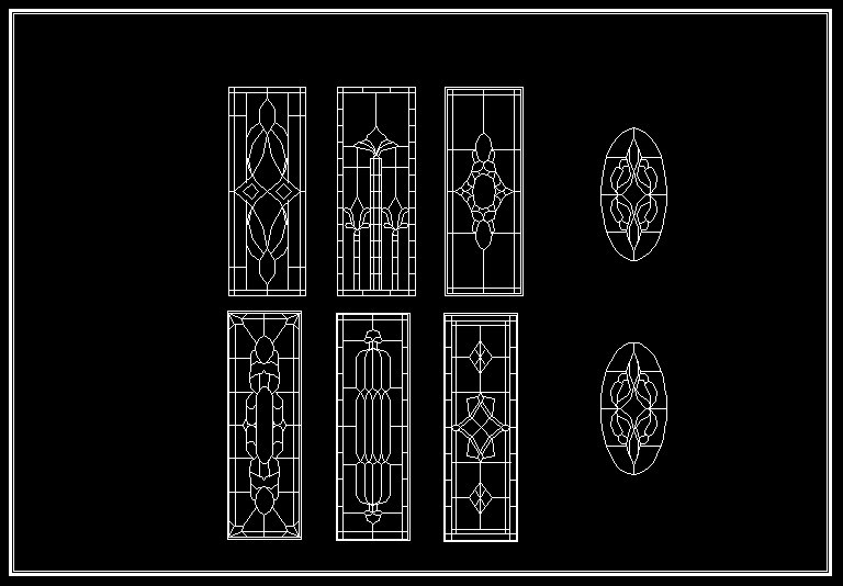 ★中式古典設計Autocad模板 中式古典鐵藝鍛造設計 中式古典窗花圖 中式古典元素